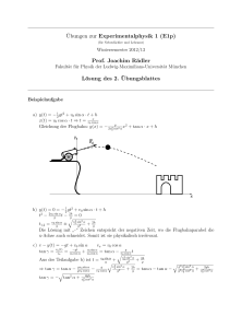 (E1p) Prof. Joachim Rädler Lösung des 2. ¨Ubungsblattes v0
