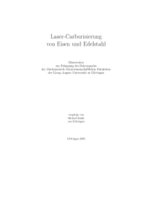 Laser-Carburisierung von Eisen und Edelstahl