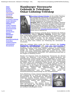 Das Oskar L hning Teleskop ist das gr te Teleskop der Hamburger