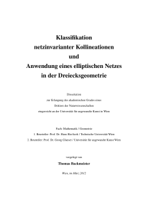 Klassifikation netzinvarianter Kollineationen und