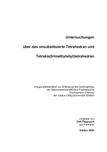Untersuchungen über das unsubstituierte Tetrahedran und Tetrakis