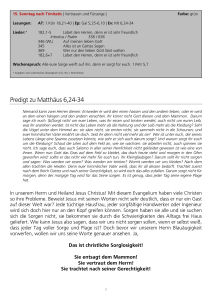 Predigt zu Matthäus 6,24-34 - St. Paulusgemeinde Saalfeld
