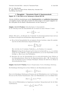 1. Übungsblatt – Theoretische Physik II: Quantenmechanik