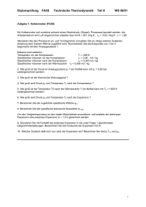 Diplomprüfung FA5S Technische Thermodynamik Teil II WS 00/01