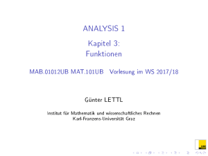 Funktionen - MAB.01012UB MAT.101UB Vorlesung im WS 2017/18