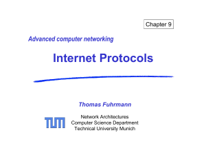 Internet Protocols - Network Architectures and Services