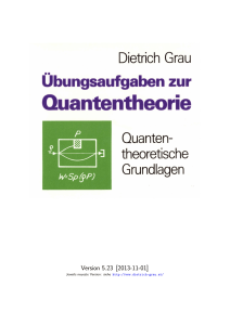 Übungsaufgaben zur Quantentheorie