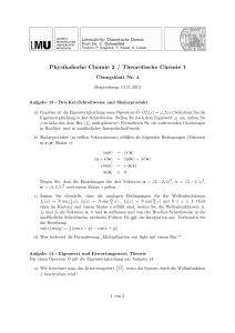 Physikalische Chemie 2 / Theoretische Chemie 1