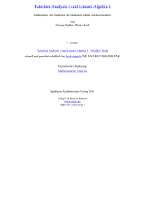 Tutorium Analysis 1 und Lineare Algebra 1 - Modler - Beck-Shop