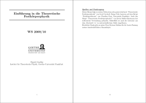 Einführung in die Theoretische Festkörperphysik WS 2009/10