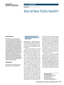 Was ist New Public Health?