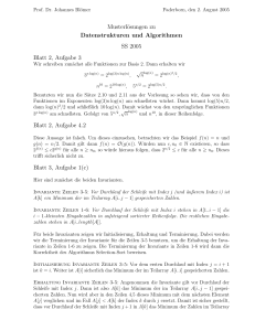 Musterlösungen zu Datenstrukturen und Algorithmen SS 2005 Blatt