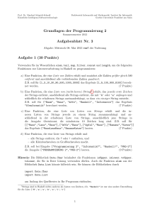 Grundlagen der Programmierung 2 Aufgabenblatt Nr. 3 Aufgabe 1