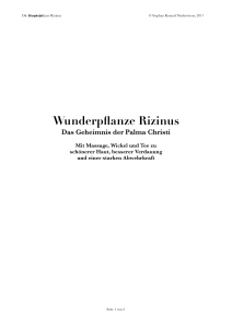 Wunderpflanze Rizinus - Stephan Niederwieser