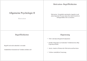 PTW Allgemeine Psychologie II Motivation WS 16