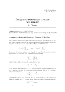 ¨Ubungen zur Statistischen Mechanik (WS 2012/13) 3.¨Ubung