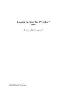 Lineare Algebra für Physiker