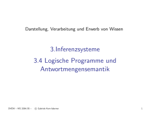 3.Inferenzsysteme 3.4 Logische Programme und