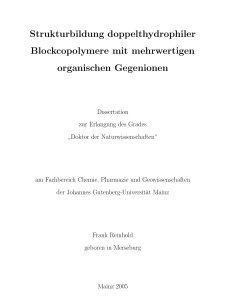 Strukturbildung doppelthydrophiler Blockcopolymere