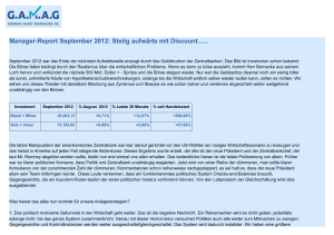 Manager-Report September 2012: Stetig aufwärts mit Discount...