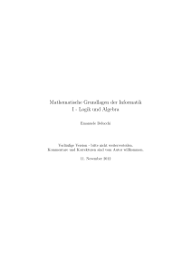 Mathematische Grundlagen der Informatik I - Logik