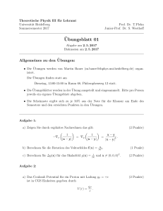 Ubungsblatt 01 - Institut für Theoretische Physik