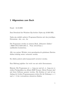 1 Allgemeines zum Buch - Buch über Rekursive Zahlen von Gerhard
