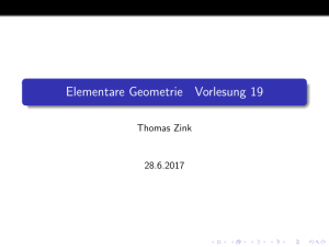Elementare Geometrie Vorlesung 19