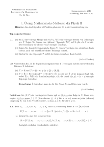 1.¨Ubung: Mathematische Methoden der Physik II