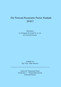 Die Poincare-Kovariante Parton Kaskade (pcpc) - E