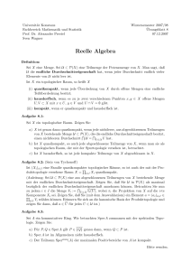 Reelle Algebra - Fachbereich Mathematik und Statistik