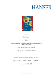 Leseprobe Ralf Adams SQL Der Grundkurs für Ausbildung und