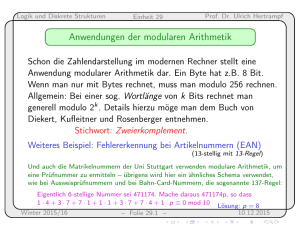 Anwendungen der modularen Arithmetik