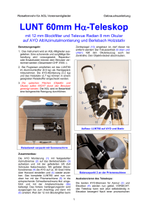 LUNT 60mm Hα-Teleskop - Astronomische Gesellschaft Luzern