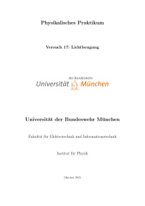 Physikalisches Praktikum Universität der Bundeswehr München