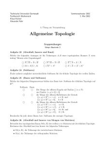 Allgemeine Topologie - TU Darmstadt/Mathematik