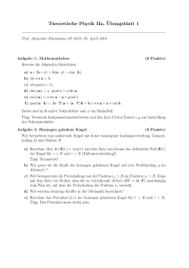 Theoretische Physik IIa, ¨Ubungsblatt 1