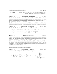 Mathematik für Informatiker I WS 12/13 7. ¨Ubung