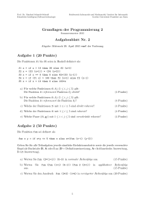 Grundlagen der Programmierung 2 Aufgabenblatt Nr. 2 Aufgabe 1