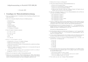 Aufgabensammlung zu Statistik II WS 2005/06