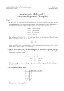 Grundlagen der Mathematik II Lösungsvorschlag zum 6.¨Ubungsblatt