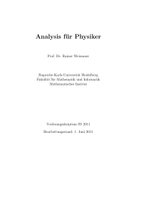 Analysis für Physiker - Mathematisches Institut Heidelberg