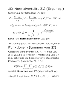 2D-Normalverteilte ZG (Ergänzg.) Funktionen/Summen von ZG