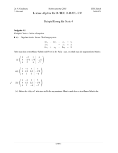 Lösung für Serie 4 - Lineare Algebra, HS 2015 - D-MATH