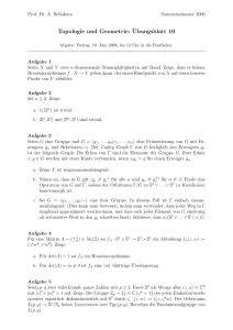 Topologie und Geometrie: ¨Ubungsblatt 10