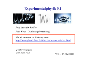 Experimentalphysik E1 !