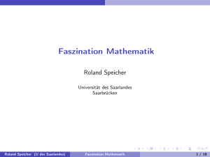 Faszination Mathematik - Universität des Saarlandes