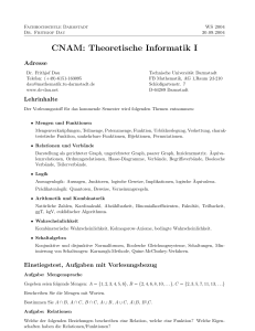 CNAM: Theoretische Informatik I