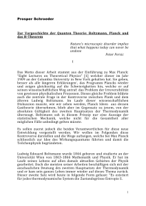Boltzmann, Planck und das H-Theorem Nature`s