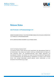 Release Notes - ULC Business Solutions GmbH